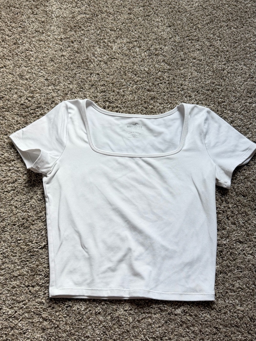Hollister White Square Neck Crop Top